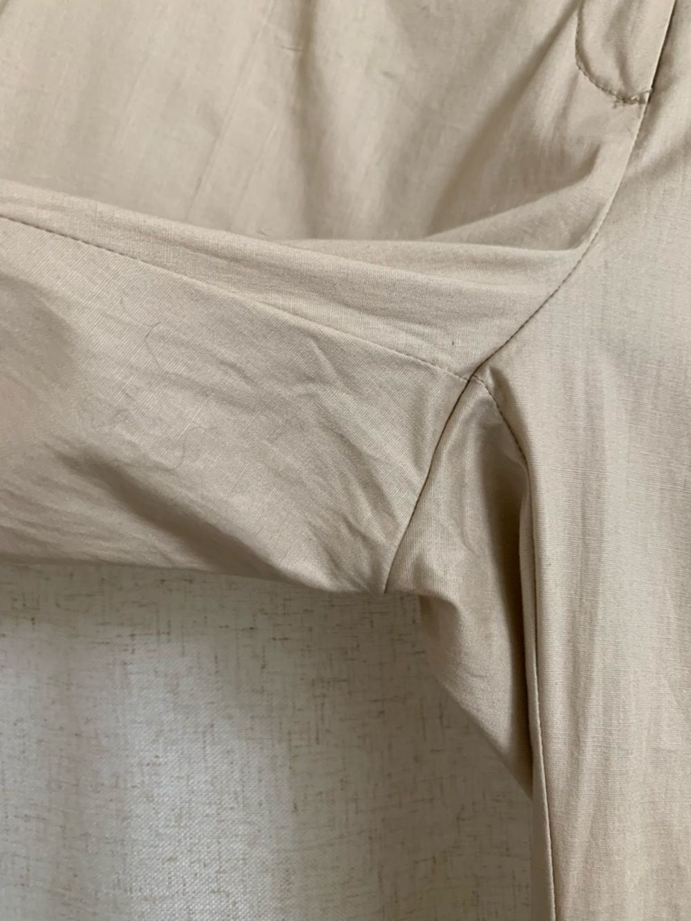 Yumi Mazao France Beige Straight-Leg Dress Pants Chino Cotton Crisp Lightweight - Picture 6 of 10